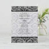 Invitation de Monogram Black Mariage damassé (Debout devant)