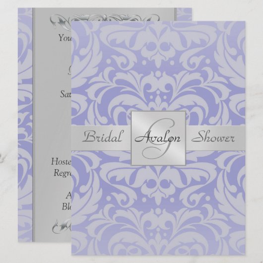 Invitation de monogramme de Fête de la mariée de (Devant / Derrière)