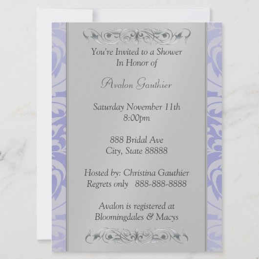 Invitation de monogramme de Fête de la mariée de (Dos)
