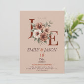 Invitation de monogramme floral élégant (Debout devant)