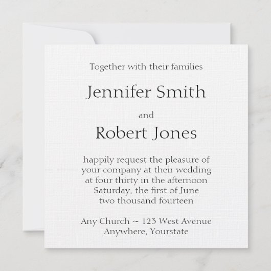 Invitation de Monogramme Mariage damassé (Dos)