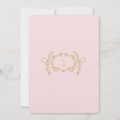 Invitation de monogramme vintage français rose (Dos)