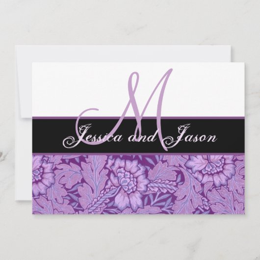 Invitation de monogramme Vintage Iris Purple (Devant)