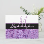 Invitation de monogramme Vintage Iris Purple (Debout devant)