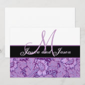 Invitation de monogramme Vintage Iris Purple (Devant / Derrière)