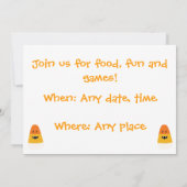 Invitation de monstre de bonbons au maïs (Dos)