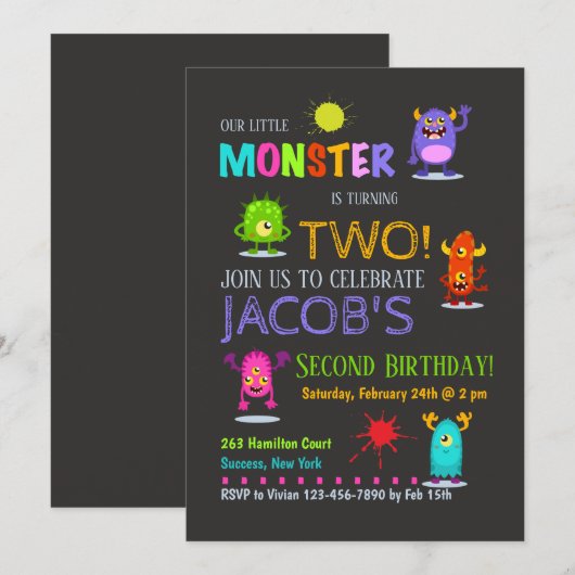 Invitation de monstres stupides (Devant / Derrière)