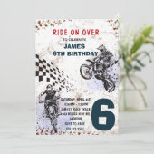 Invitation de moto cross Invitation de fête de mot (Debout devant)