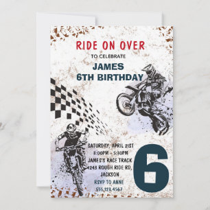 Invitation de moto Cross Invitation de fête de mot