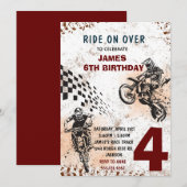Invitation de moto cross Invitation de fête de mot (Devant / Derrière)