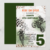 Invitation de moto tout-terrain Fête d'anniversair (Devant / Derrière)