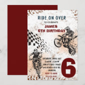 Invitation de moto tout-terrain Fête d'anniversair (Devant / Derrière)