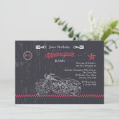 Invitation de motocyclette Chalkboard (Debout devant)