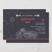 Invitation de motocyclette Chalkboard (Devant / Derrière)
