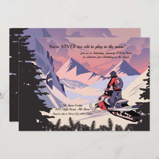 Invitation de motoneige (Devant / Derrière)