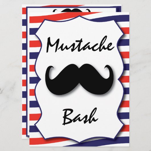 Invitation de moustache (Devant / Derrière)