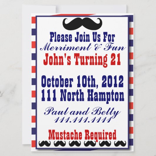 Invitation de moustache (Dos)