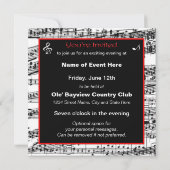 Invitation de musique - Utilisations facultatives (Dos)