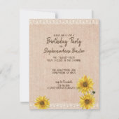 Invitation de naissance avec dentelle rustique et (Devant)