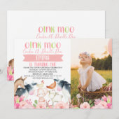 Invitation de naissance avec photo de ferme fleuri (Devant / Derrière)