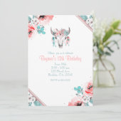 Invitation de naissance Bohème Chic Crâne de Vache (Debout devant)