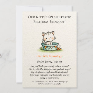 Invitation de naissance de chaton fantaisiste