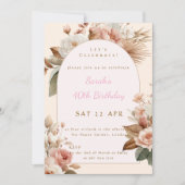 Invitation de naissance florale boho élégante (Devant)