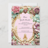 Invitation de naissance florale de l'ère Régence (Dos)