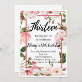 Invitation de naissance florale élégante (Devant / Derrière)