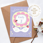 Invitation de naissance florale pour filles, Regar
