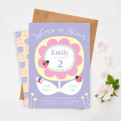 Invitation de naissance florale pour filles, Regar