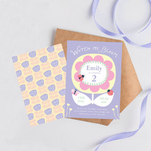 Invitation de naissance florale pour filles, Regar