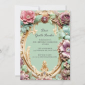 Invitation de naissance florale Régence charmante (Dos)