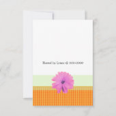 Invitation de naissance florale rose et orange (Dos)