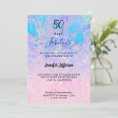 Invitation de naissance holographique moderne (Debout devant)