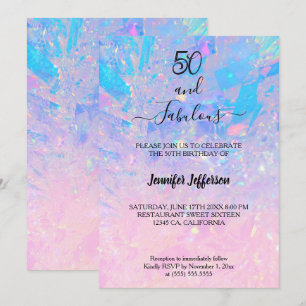 Invitation de naissance holographique moderne