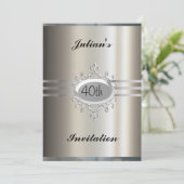 Invitation de naissance métallique élégante (Debout devant)