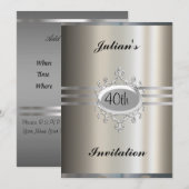 Invitation de naissance métallique élégante (Devant / Derrière)