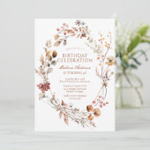 Invitation de naissance moderne rustique florale f (Debout devant)