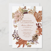 Invitation de naissance moderne rustique florale p (Devant)
