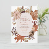 Invitation de naissance moderne rustique florale p (Debout devant)