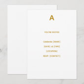 Invitation de naissance personnalisée avec initial (Devant / Derrière)