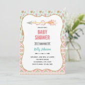 Invitation de naissance pour bébé flèche tribale (Debout devant)