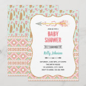 Invitation de naissance pour bébé flèche tribale (Devant / Derrière)