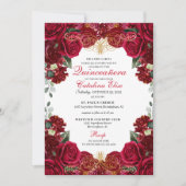 Invitation de naissance pour Quinceanera florale r (Devant)