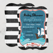 Invitation de navire pirate et de Baby shower océa (Devant / Derrière)