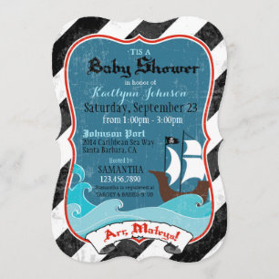 Invitation de navire pirate et de Baby shower océa