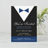 Invitation de Navy Blue and Black Tux, moderne (Debout devant)