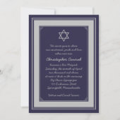 Invitation de Navy Silver Grey Bar Mitzvah (Devant)