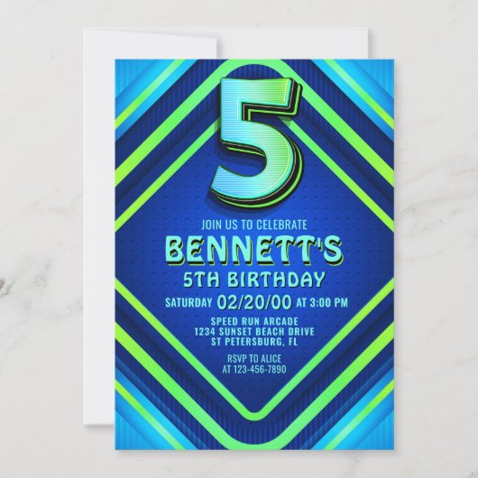 Invitation de Neon 5e anniversaire (Devant)